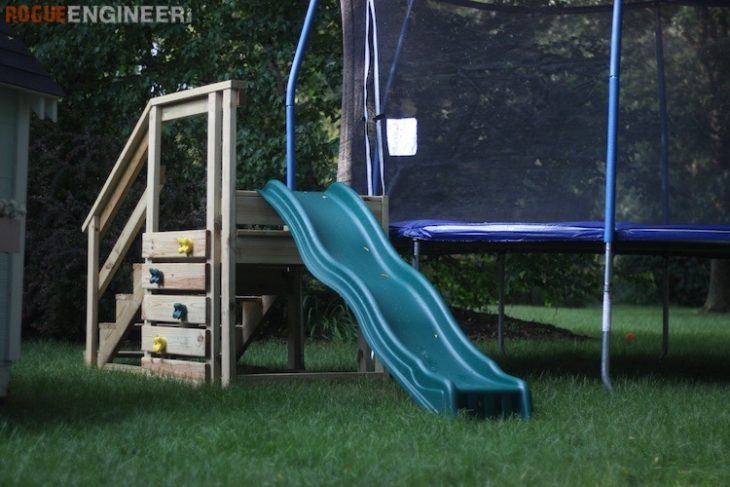 DIY Outdoor Slide
 Trampoline Stairs with Slide Rogue Engineer