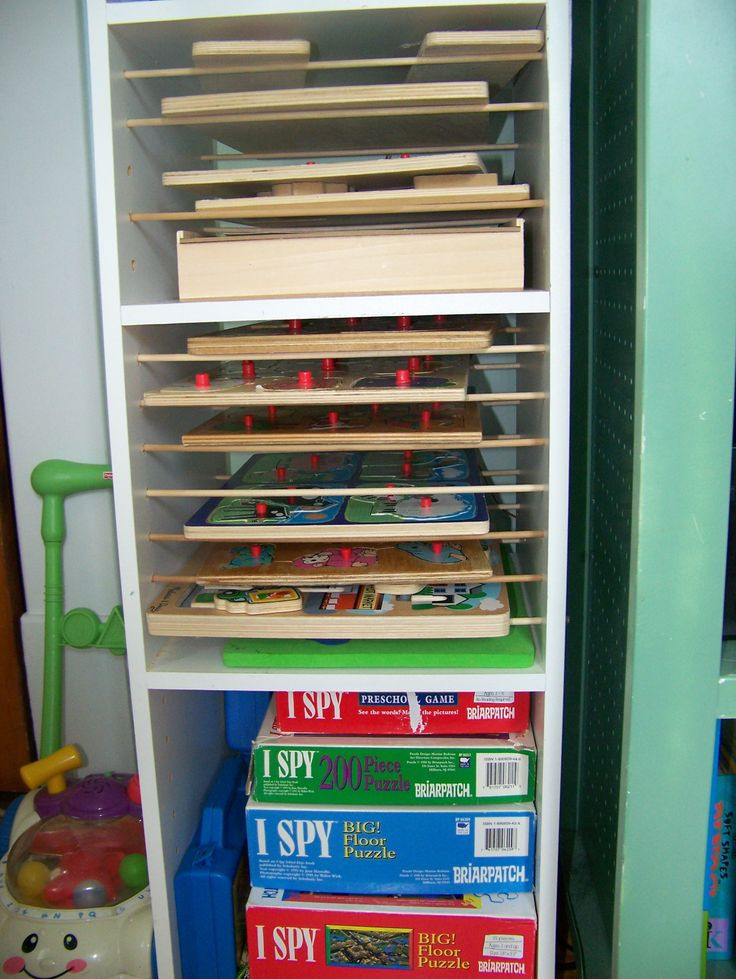 Best ideas about DIY Puzzle Rack
. Save or Pin Puzzle rack out of a pre fab storage shelf  add small Now.