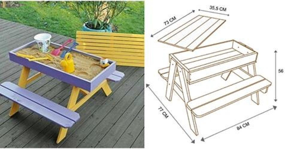 DIY Sandbox Table
 DIY Sandbox Picnic Table