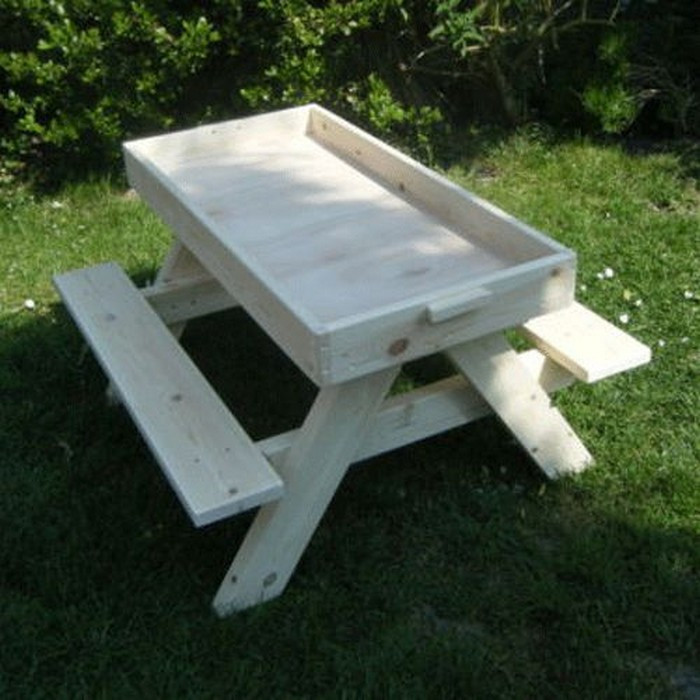 DIY Sandbox Table
 Build your kids a picnic table with sandbox