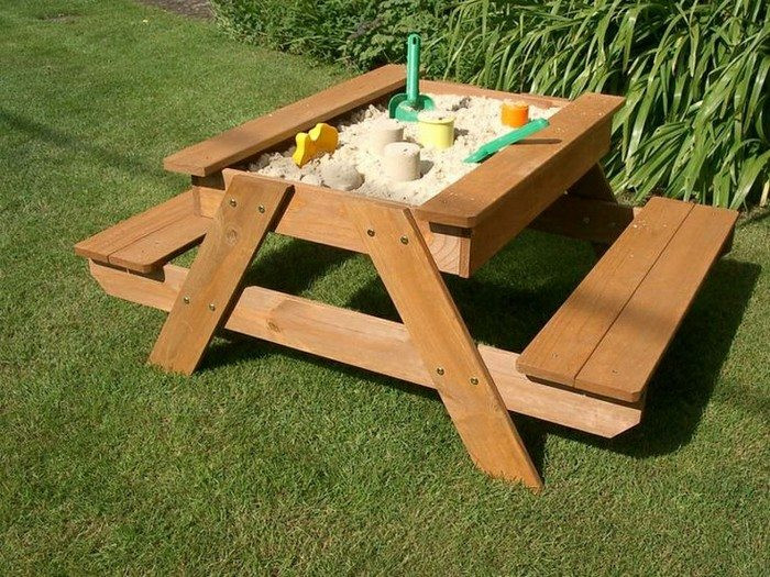 DIY Sandbox Table
 How to build a kids picnic table and sandbox bo