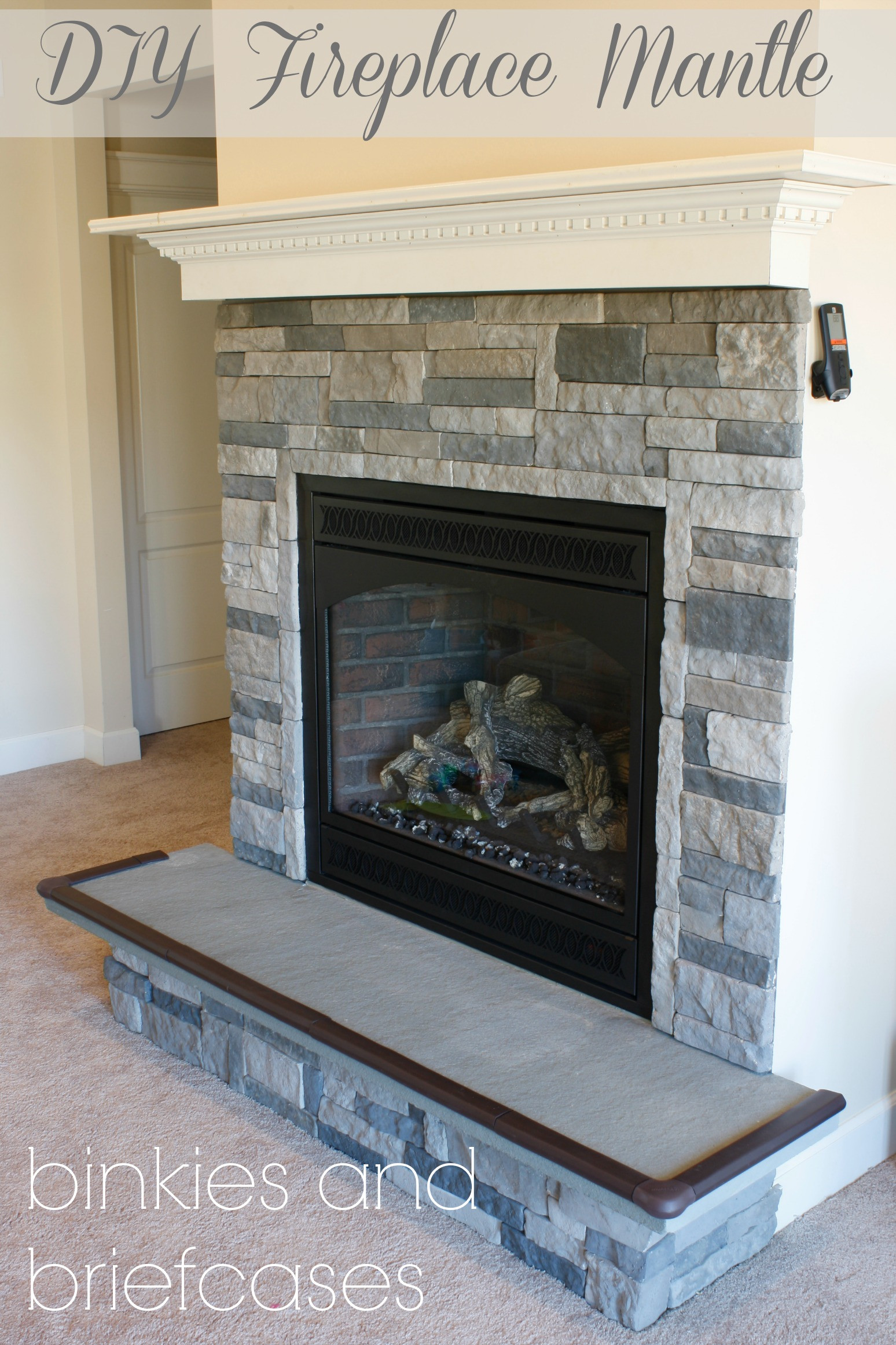 DIY Stone Fireplace
 DIY Stone Fireplace with AirStone • Binkies and Briefcases