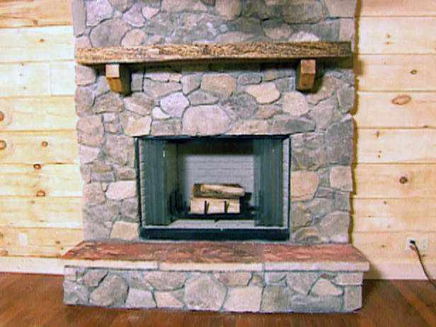 DIY Stone Fireplace
 How to Create a Stone Fireplace how tos