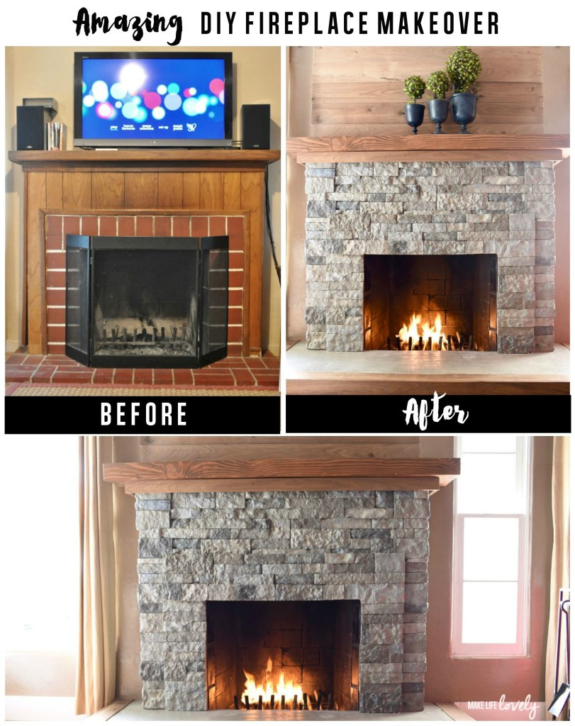 DIY Stone Fireplace
 AirStone Fireplace Makeover Make Life Lovely