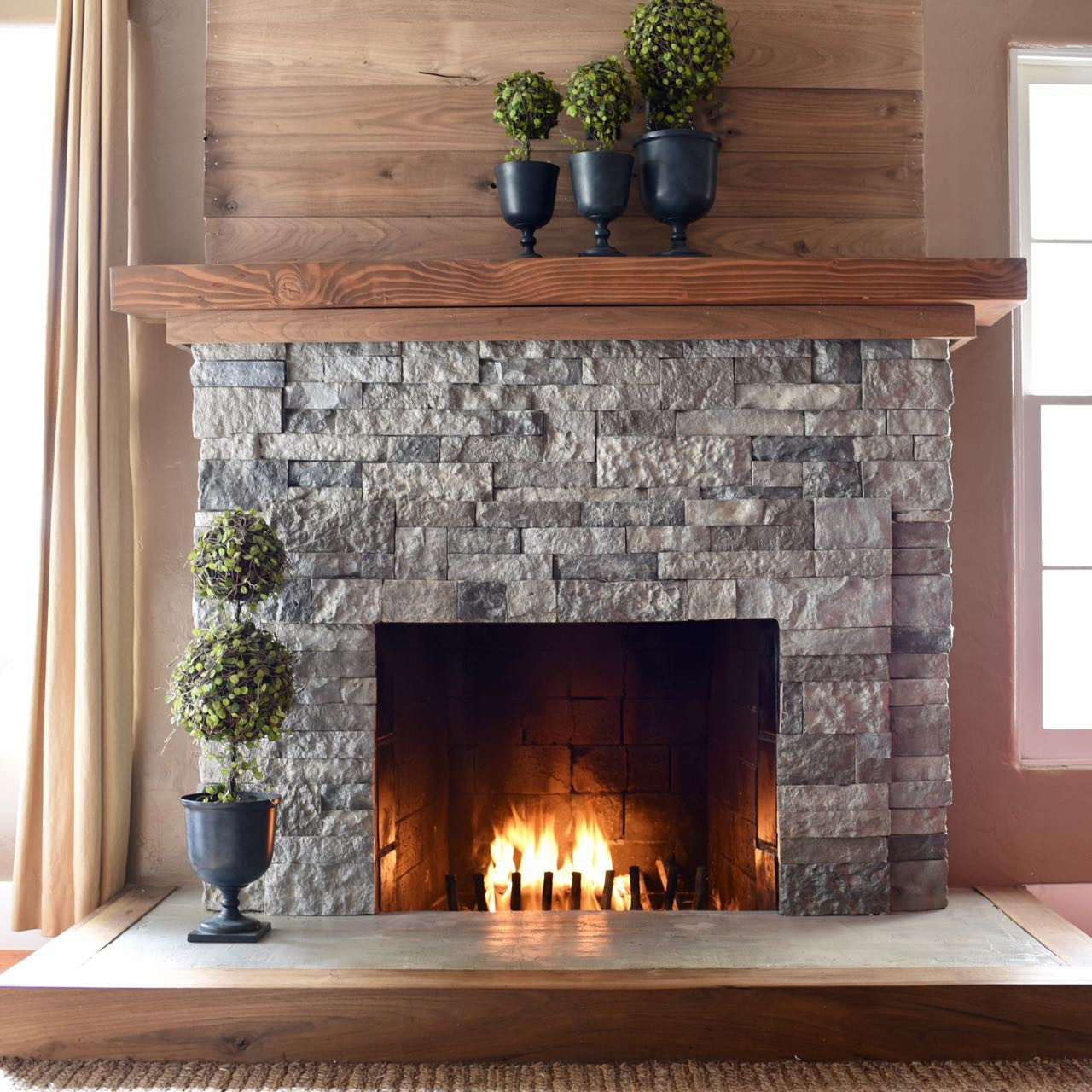 DIY Stone Fireplace
 AirStone Fireplace Makeover Make Life Lovely