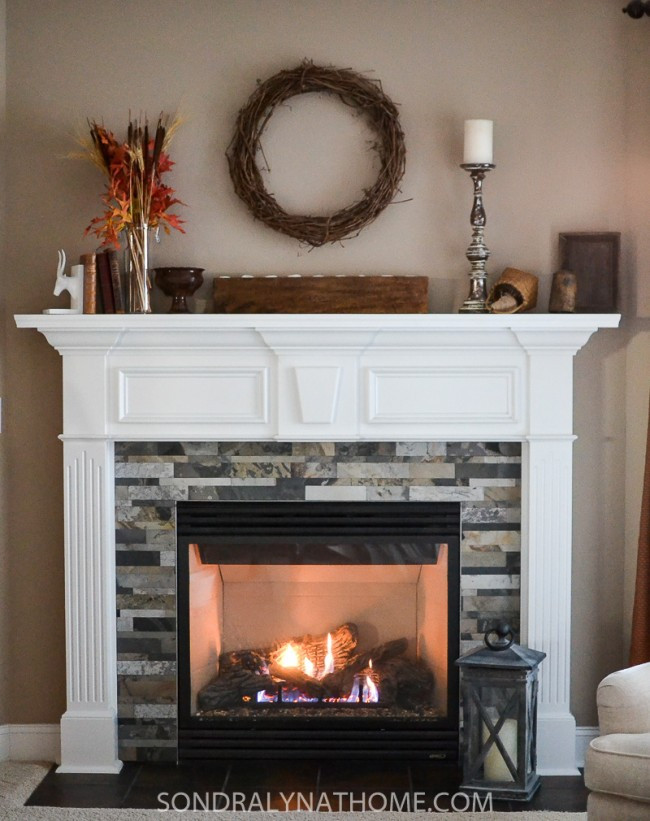 DIY Stone Fireplace
 Easy Peel and Stick Stone Fireplace Surround Sondra Lyn