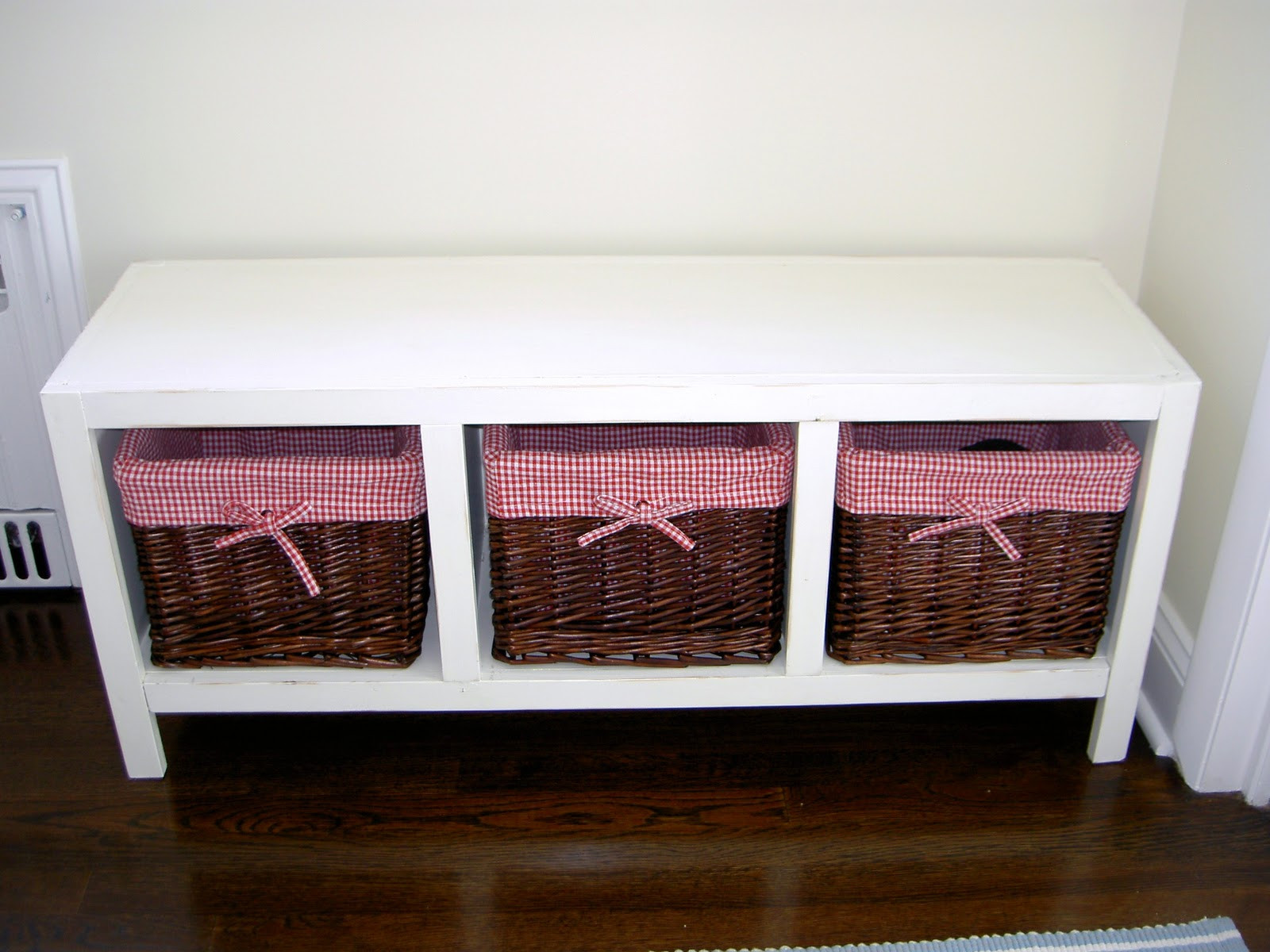 DIY Storage Bench Plans
 That s My Letter DIY Bench with Storage Baskets