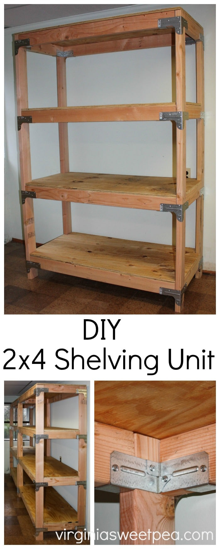 DIY Storage Shelves
 DIY 2x4 Shelving Unit Sweet Pea