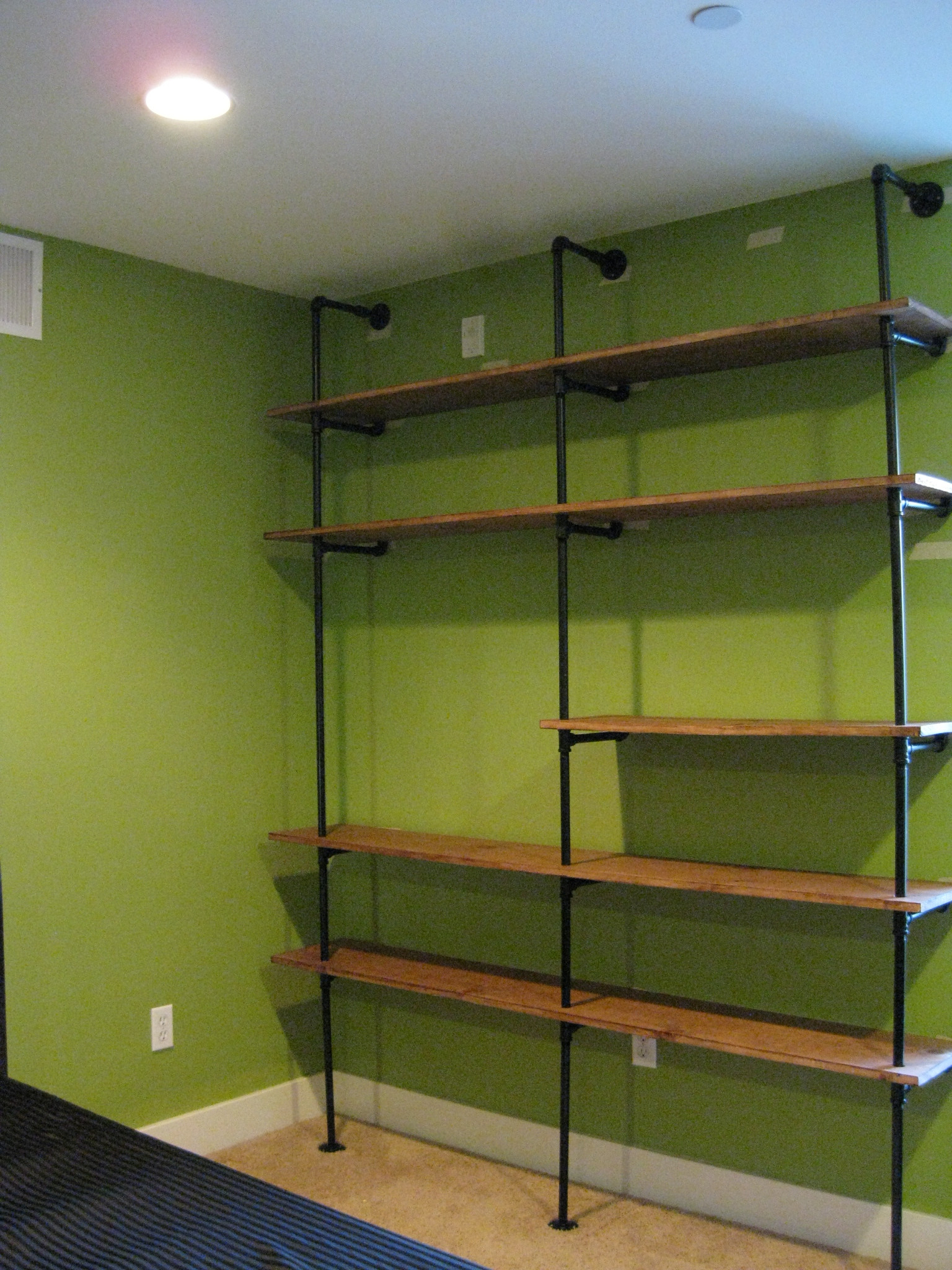 DIY Storage Shelves
 DIY Pipe Shelving — the overly detailed tutorial