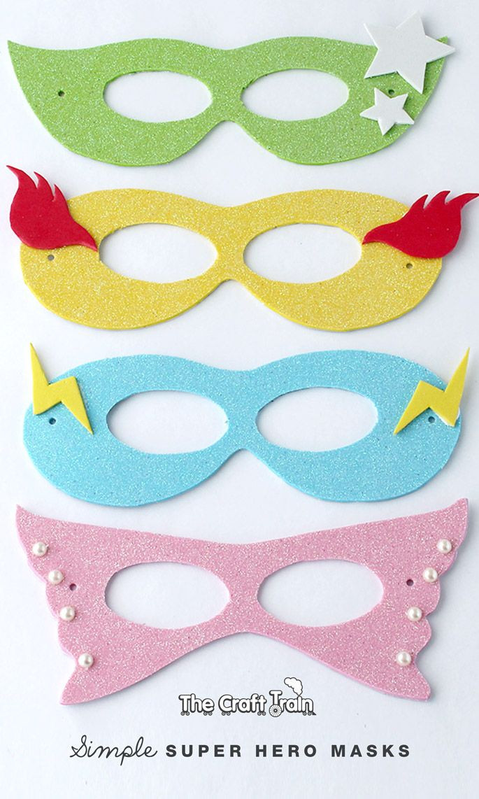 DIY Superhero Mask Template
 Simple super hero masks with printable template