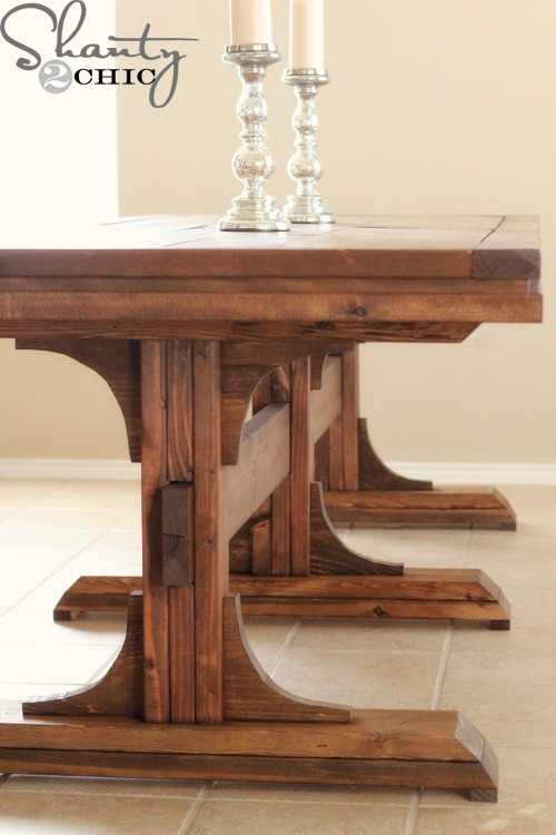 DIY Table Leg Ideas
 Restoration Hardware Inspired Dining Table for $110