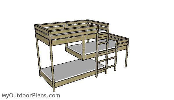 DIY Triple Bunk Beds Plans
 Triple Bunk Bed Plans MyOutdoorPlans