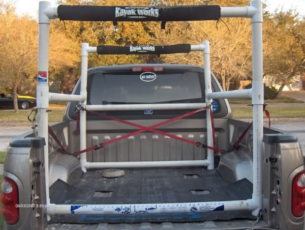 Best ideas about DIY Truck Rack
. Save or Pin Homemade PVC kayak rack for pickup bed Now.