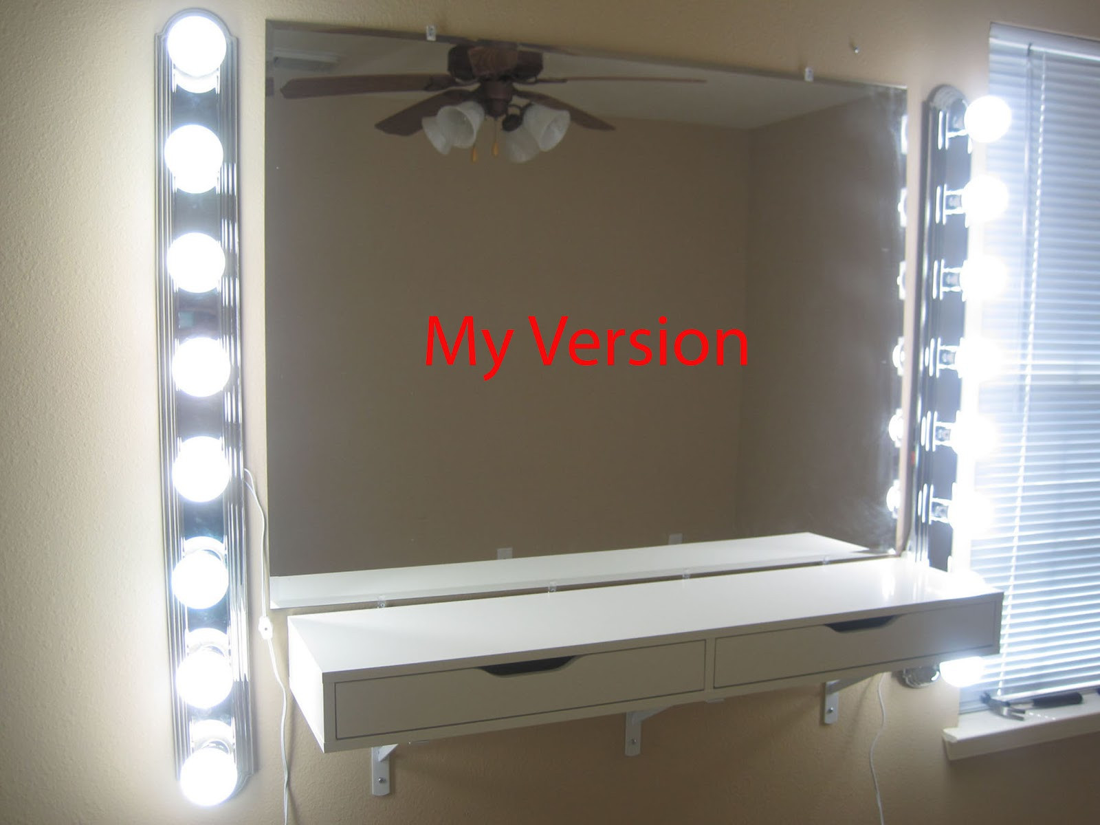 DIY Vanity Lights
 chabz DIY Vanity Mirror and Lights