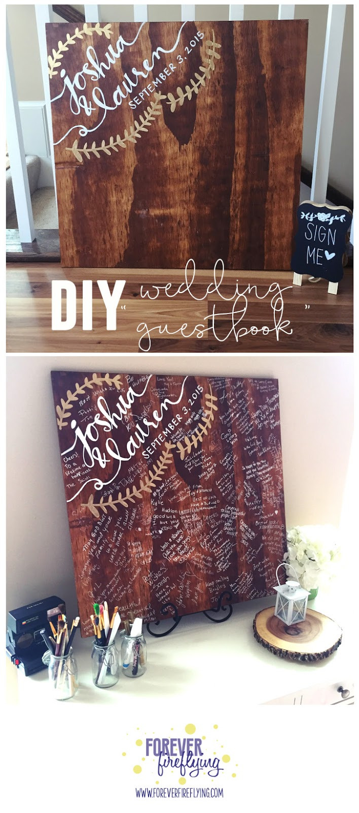 Best ideas about DIY Wedding Guest Book
. Save or Pin Forever Fireflying Wedding DIY wood "guestbook" Now.