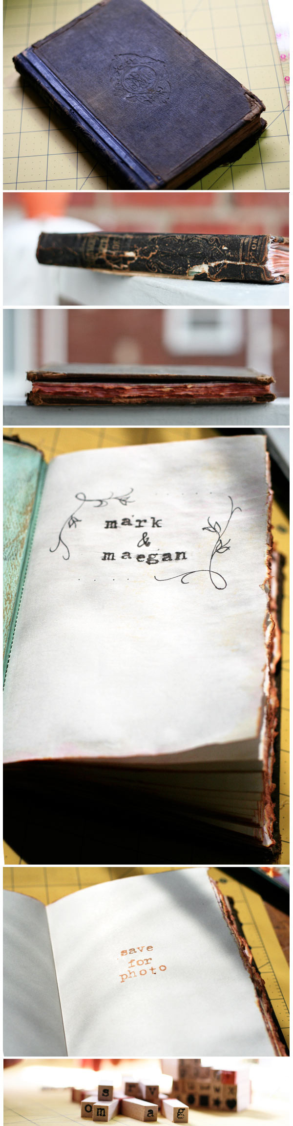 Best ideas about DIY Wedding Guest Book
. Save or Pin DIY wedding vintage book cover guestbook Now.