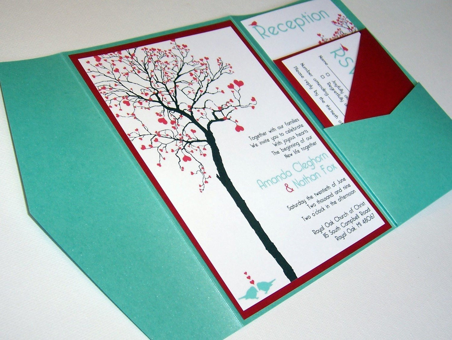 Best ideas about DIY Wedding Invitation
. Save or Pin Wedding Invitation DIY Pocketfold Heart Tree Printable Now.