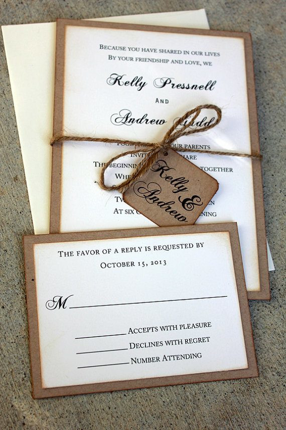 Best ideas about DIY Wedding Invite Ideas
. Save or Pin 20 Rustic wedding invitations Ideas Now.