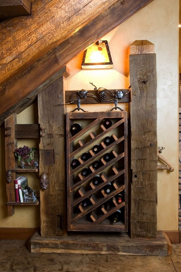DIY Wine Celler
 DIY wooden wine racks rustic wine cellar ideas old beams