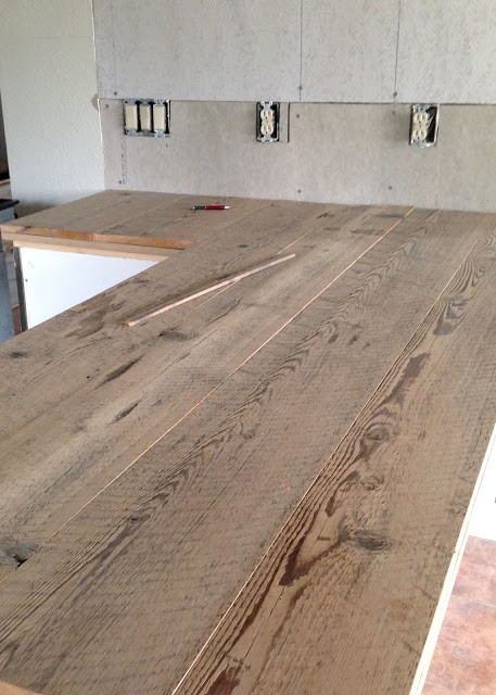 DIY Wood Kitchen Countertops
 DIY Reclaimed Wood Countertop