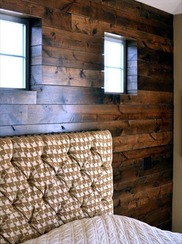 DIY Wood Paneling Wall
 DIY Bedroom Wall Made of Pallets