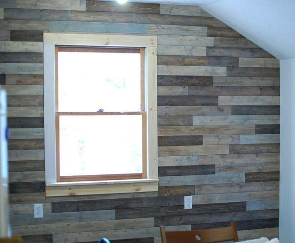 DIY Wood Paneling Wall
 Picture DIY attic wall pallet decor