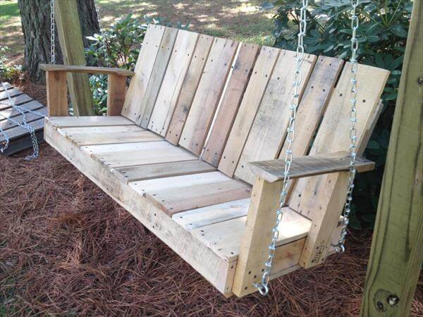 DIY Wood Swing
 DIY Pallet Outdoor Two seated Swing