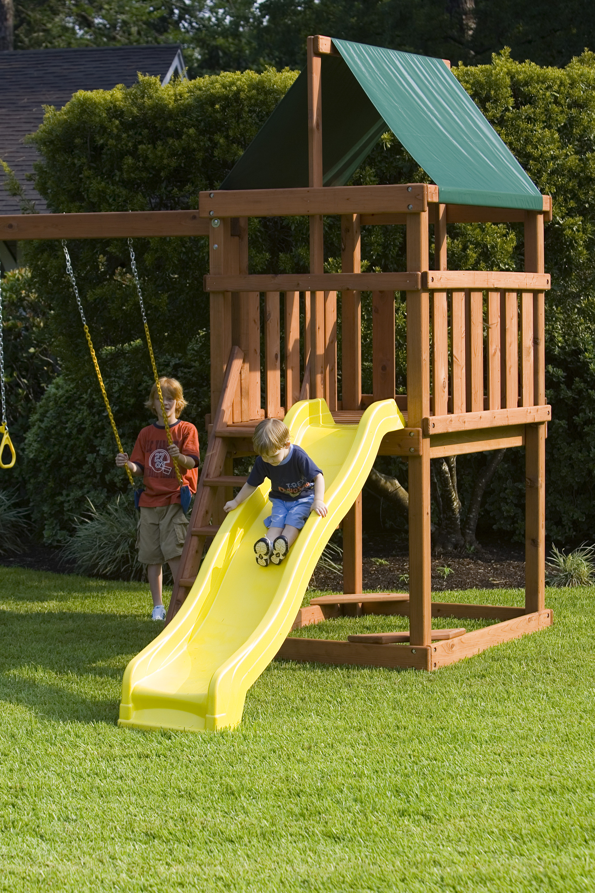 DIY Wooden Playset
 Endeavor Playset DIY Fort and Swingset Plans