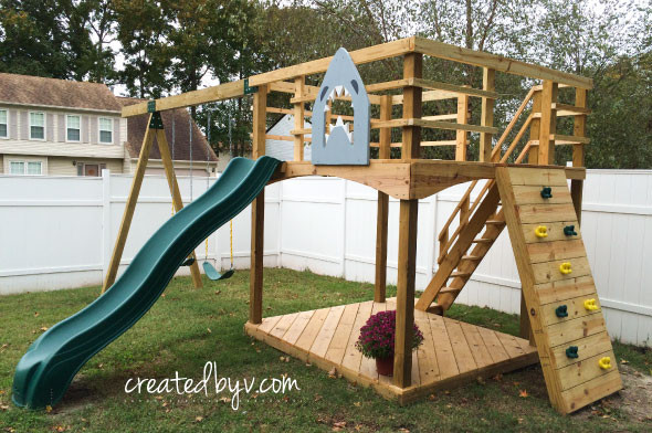 DIY Wooden Playset
 DIY Outdoor Playset Materials & Tools List created by v