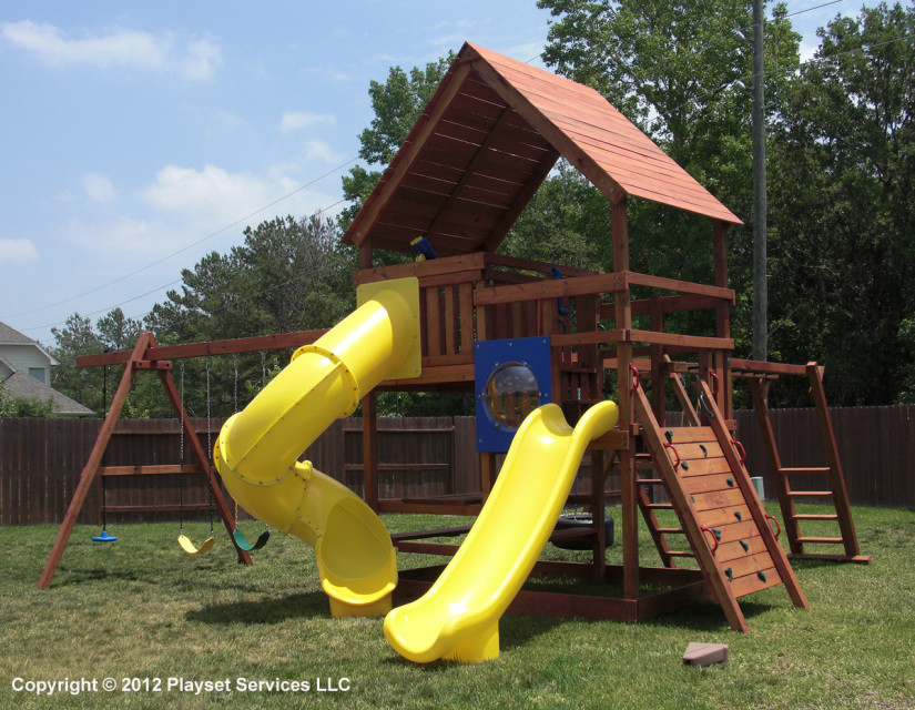 DIY Wooden Playset
 Gemini Playset DIY Wood Fort and Swingset Plans