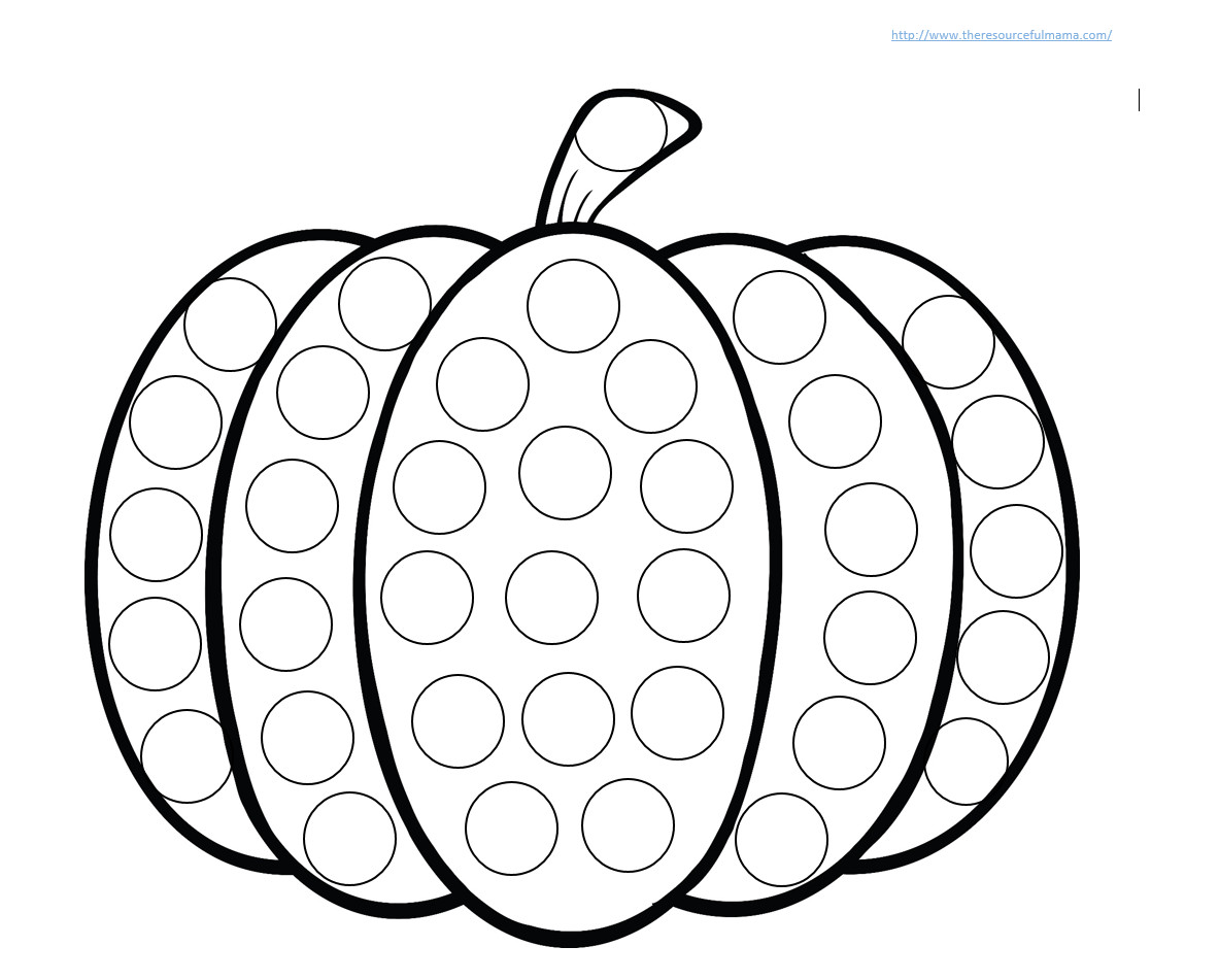Do A Dot Coloring Pages
 Pumpkin Do a Dot Worksheet The Resourceful Mama