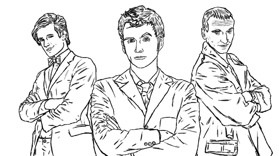 Doctor Who Coloring Pages
 Doctor Who line WIP by ManLikeYeti on DeviantArt
