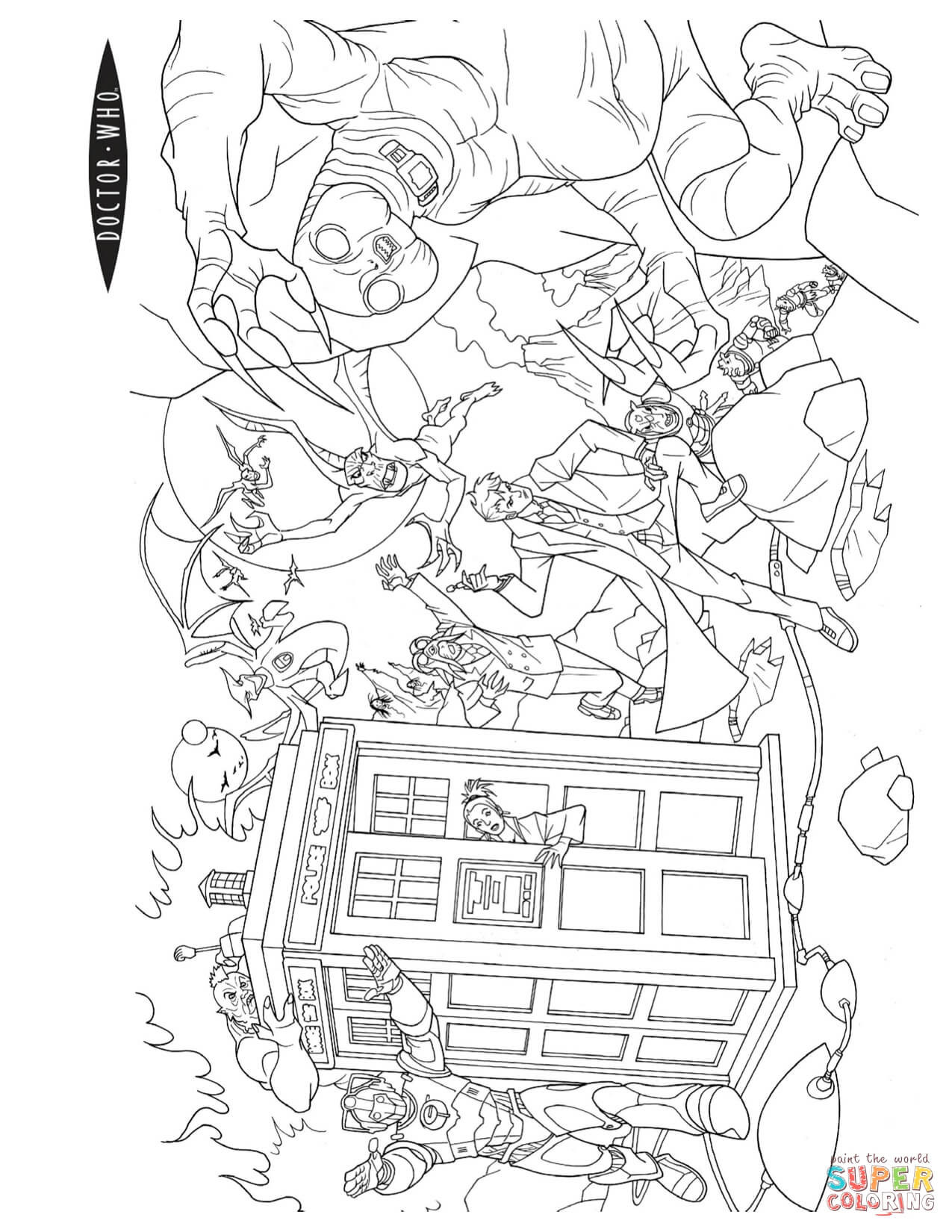 Doctor Who Coloring Pages
 Action Scene from Doctor Who coloring page