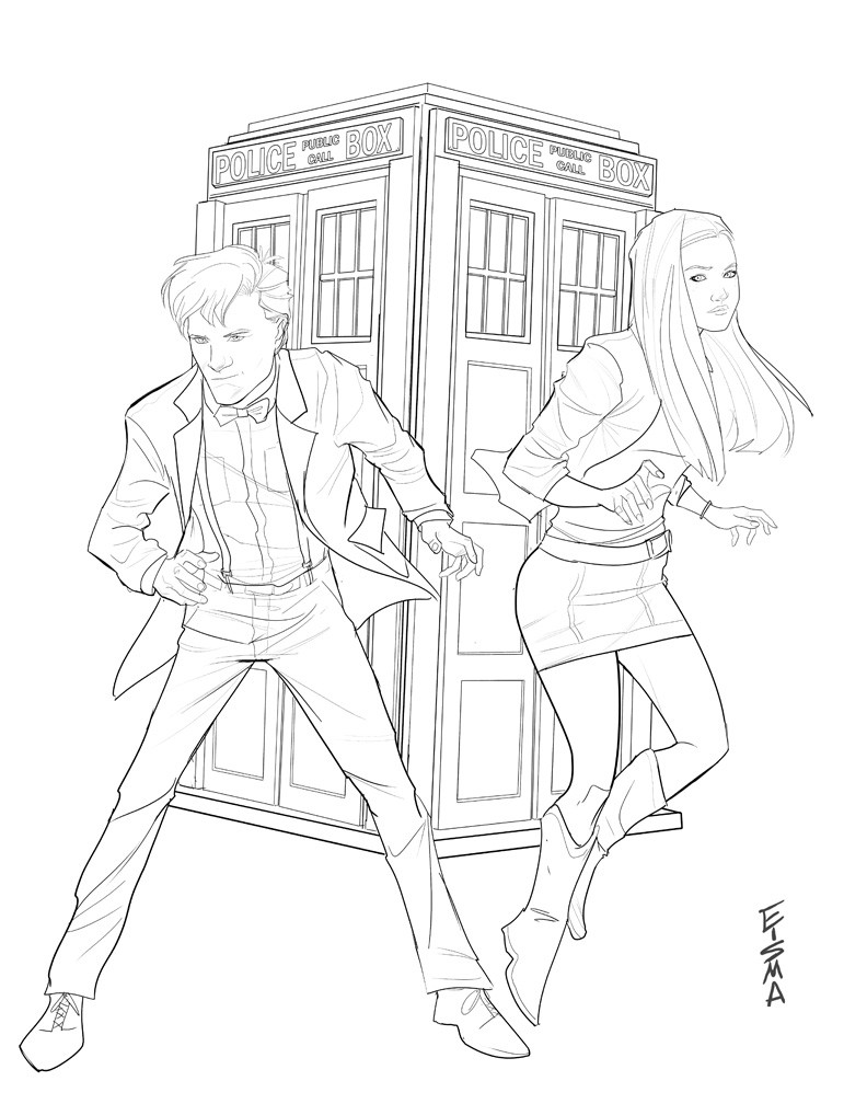 Doctor Who Coloring Pages
 Dr Who and Amy Pond by Supajoe on DeviantArt