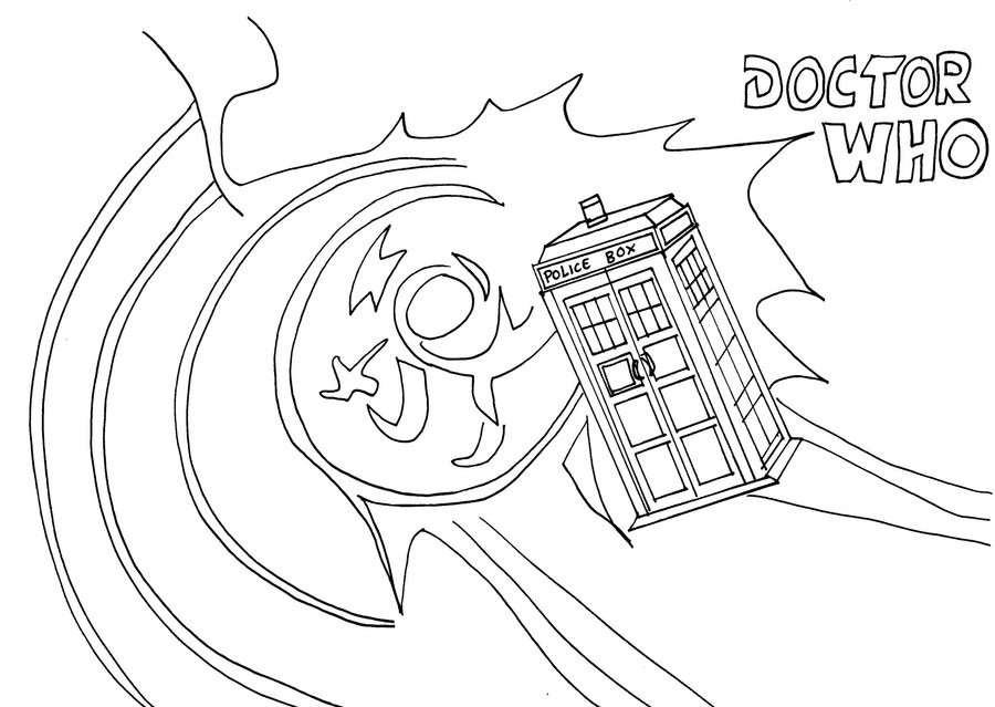 Doctor Who Coloring Pages
 Dr Who Tardis Line Art by whitestarflower on DeviantArt