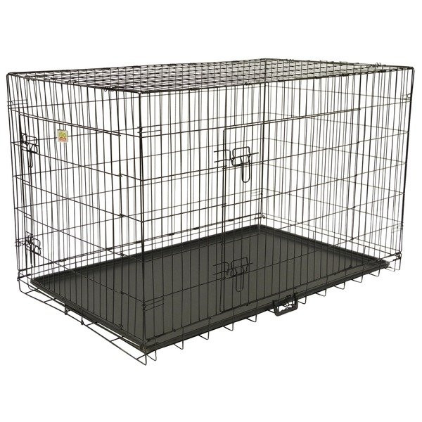 Dog Crate Divider DIY
 Shop GoPetClub 48 inch 2 Door Folding Metal Dog Crate w