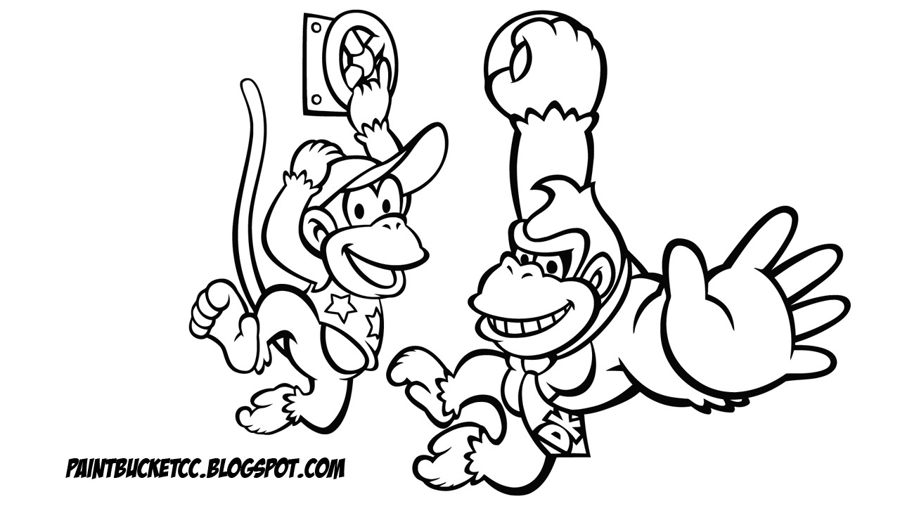 Donkey Kong Coloring Pages
 Diddy Kong Coloring