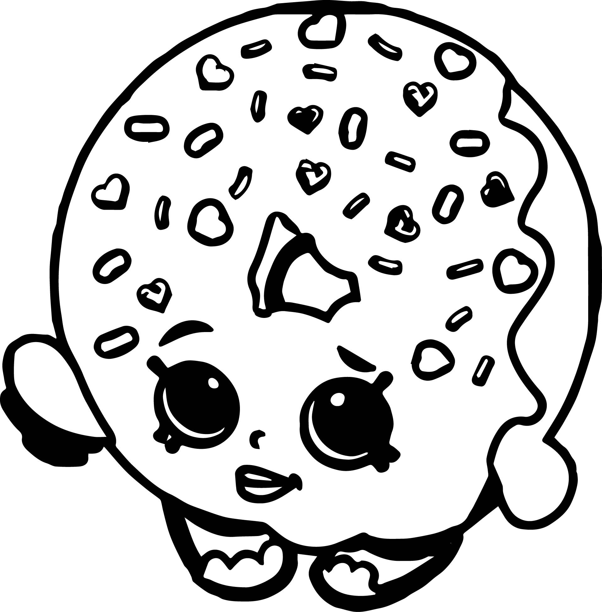 Donuts Coloring Pages
 Shopkins Donut Cartoon Coloring Page