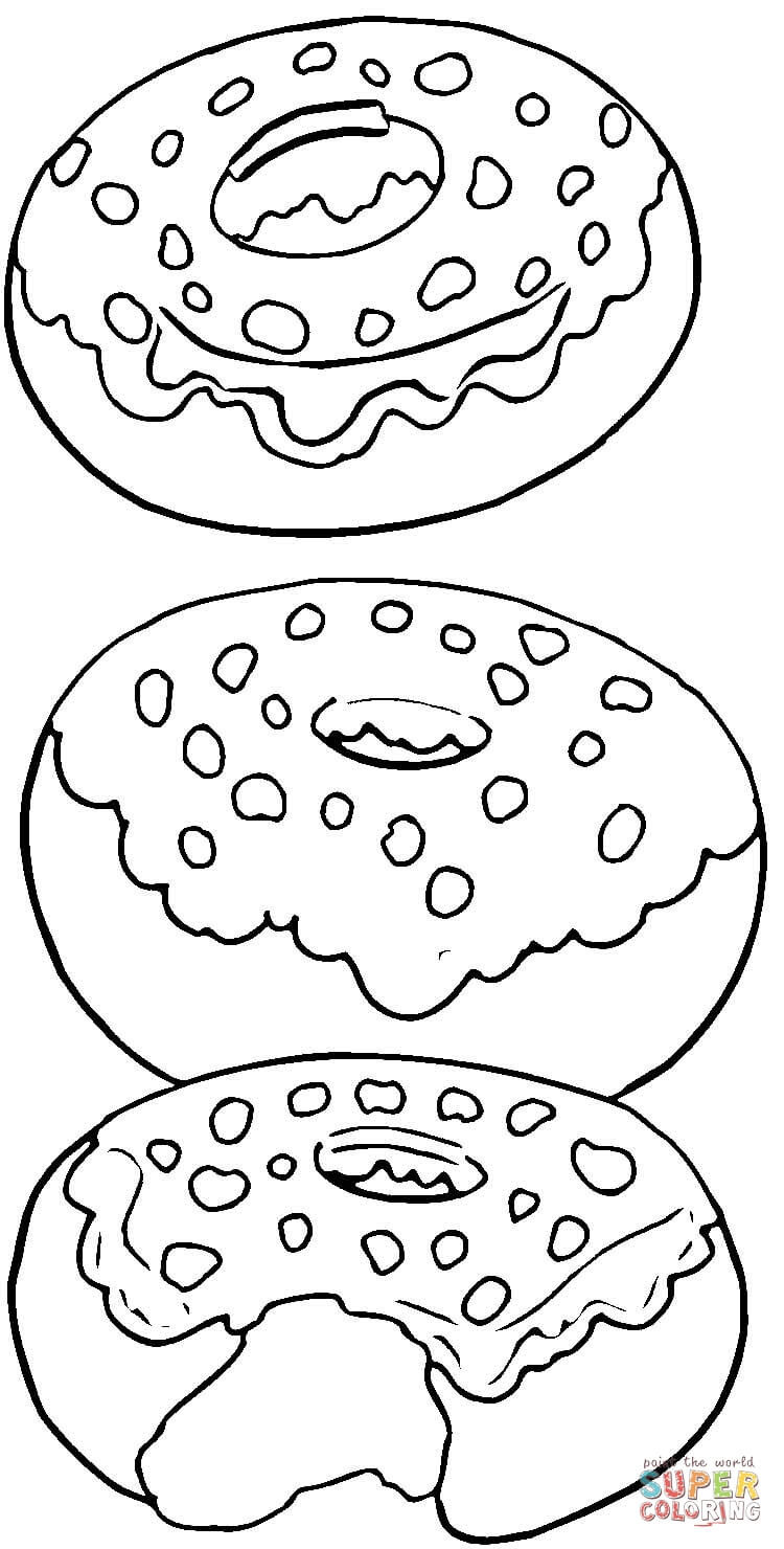 Donuts Coloring Pages
 Tasty Donuts coloring page