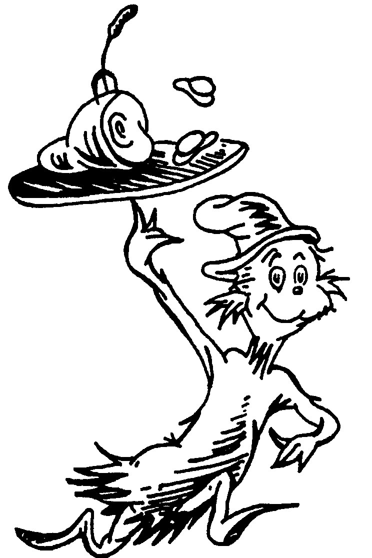 Dr. Seuss Coloring Pages For Kids
 Dr Seuss Black And White