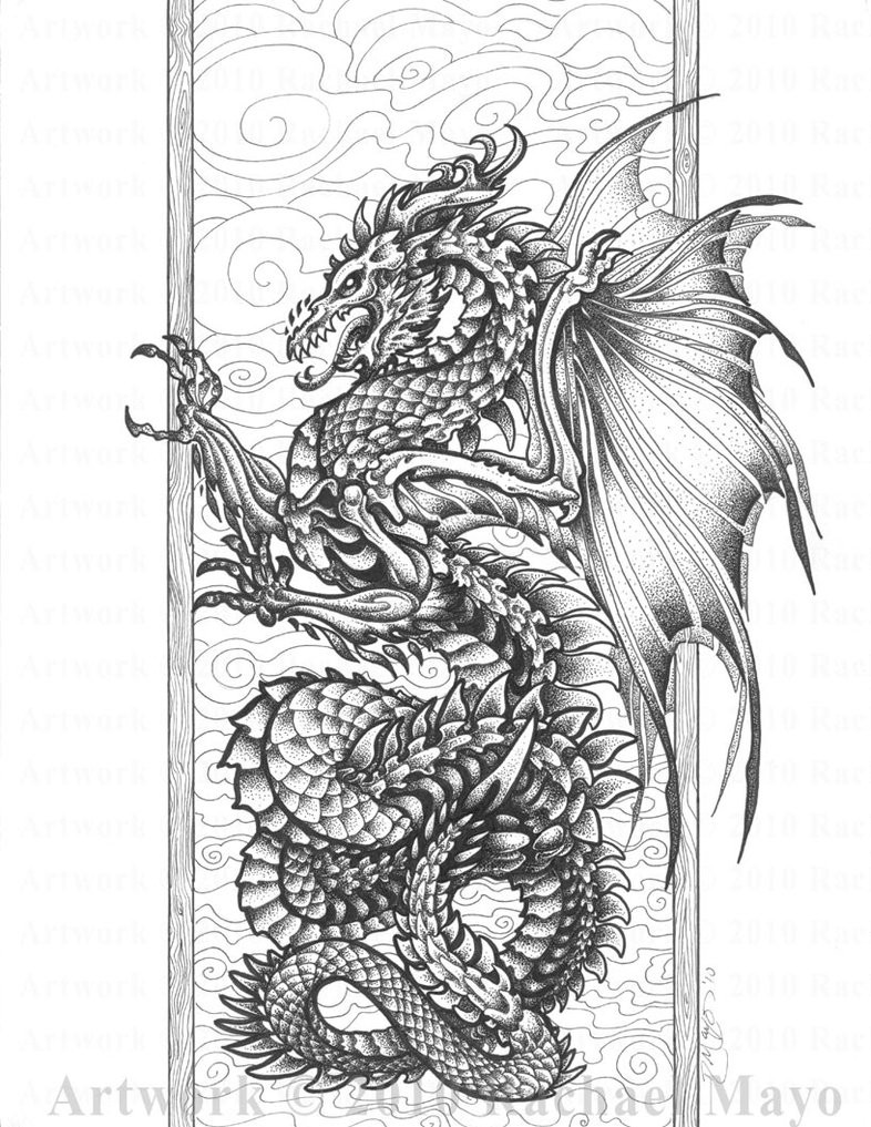 Dragon Adult Coloring Book
 Harmony of Bone and Air bw by rachaelm5 on DeviantArt