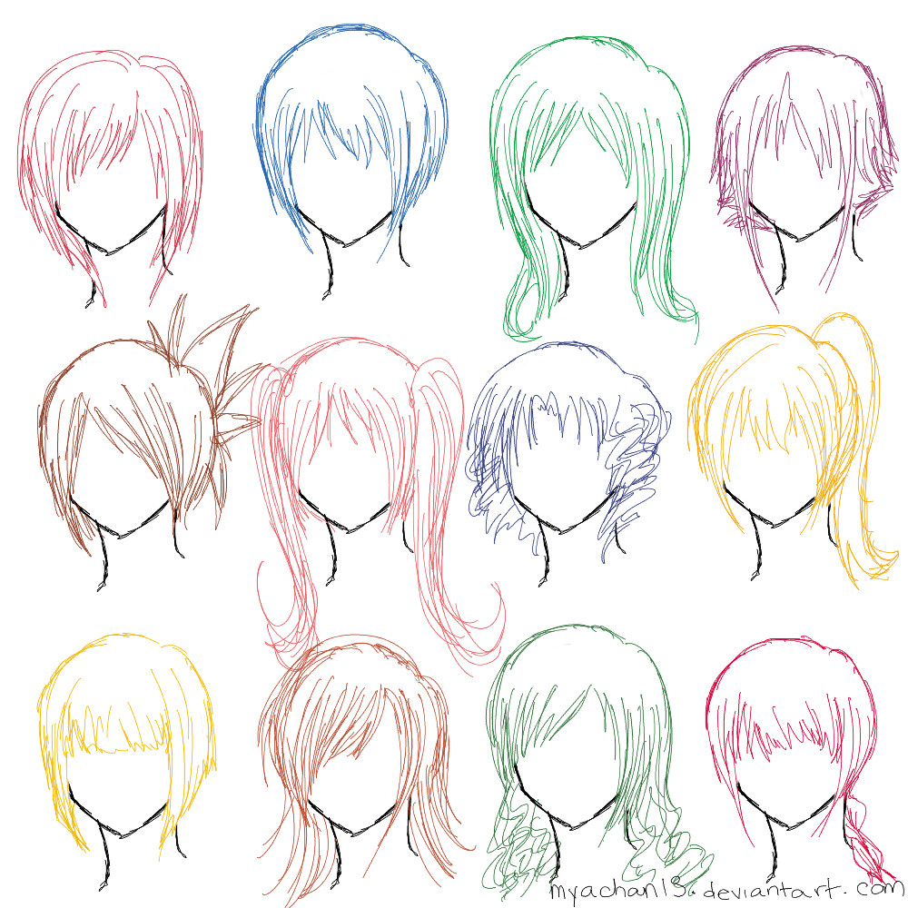 Draw Anime Hairstyles
 Hair Ref 12 Hairstyles by MyaChan13 on DeviantArt