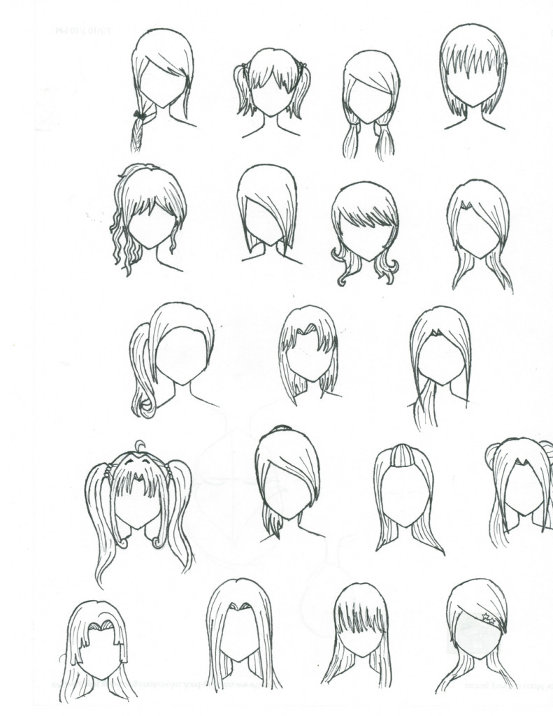 Draw Anime Hairstyles
 Female Hairstyles Drawing at GetDrawings
