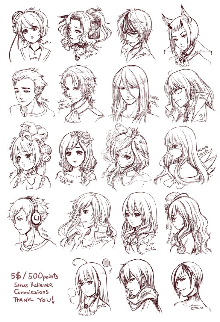 Drawing Anime Hairstyles
 Inspiration Hair & Expressions Manga Art Drawing