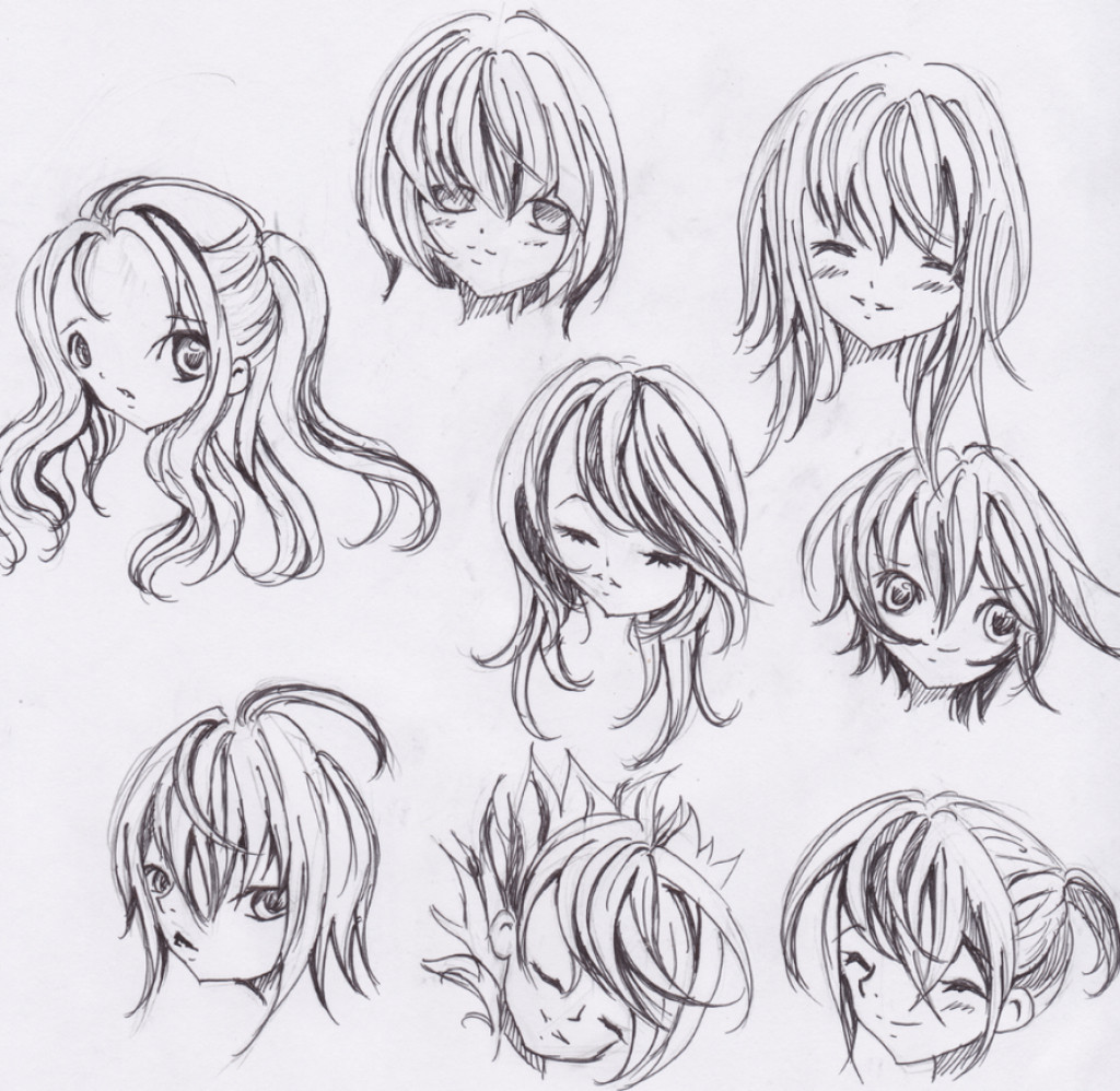 Drawings Of Anime Hairstyles
 Cool Anime Drawing Ideas Drawing Sketch Library