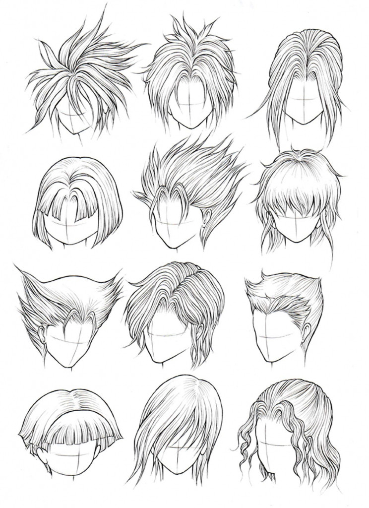 Drawings Of Anime Hairstyles
 Drawing Anime Hairstyles Drawing Sketch Library