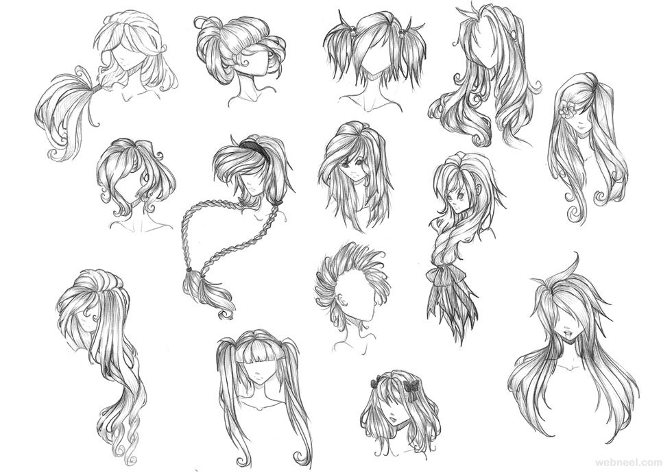 Drawings Of Anime Hairstyles
 How to Draw Anime Tutorial with Beautiful Anime Character