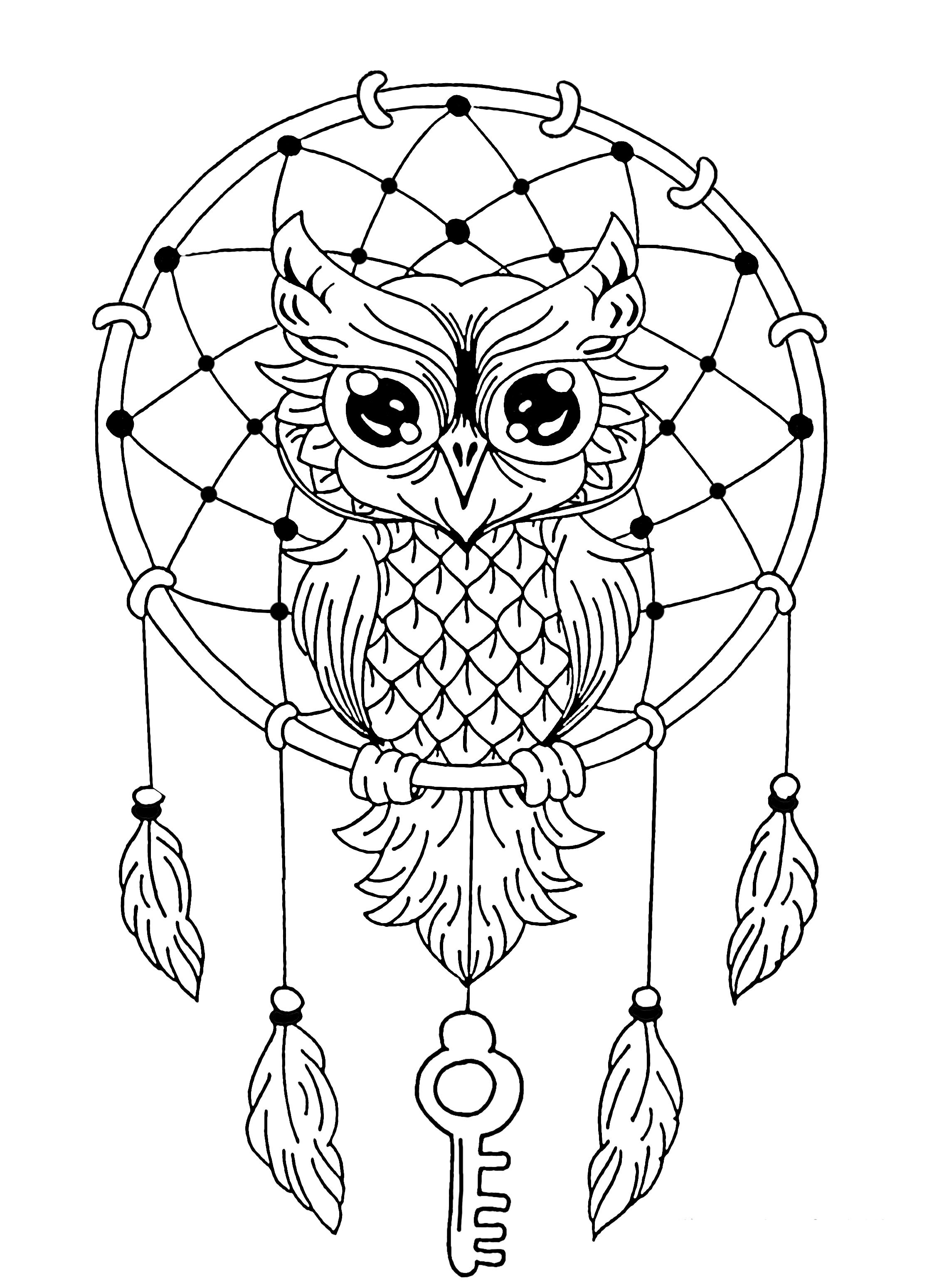 Dreamcatcher Printable Coloring Pages
 Owl dreamcatcher