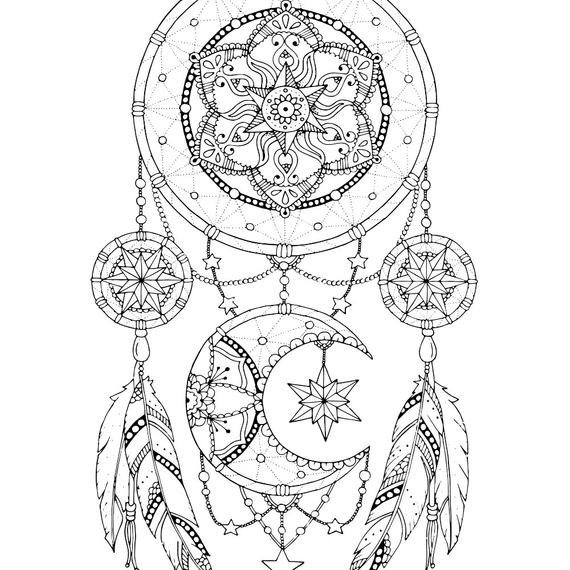 Dreamcatcher Printable Coloring Pages
 Dreamcatcher coloring page for adults Mandala adult coloring