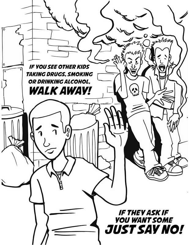 Drug Free Coloring Sheets For Kids
 Walk away from kids doing s adventurers